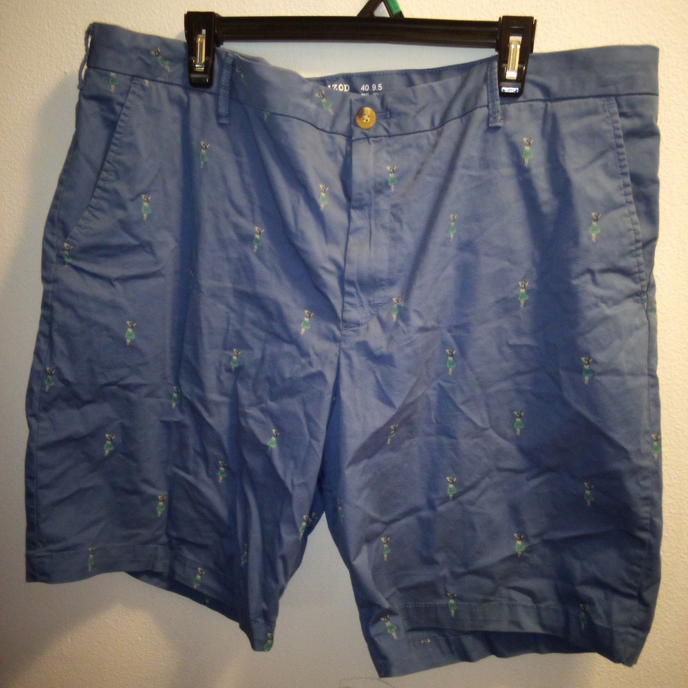 Men's Blue Embroidered Shorts